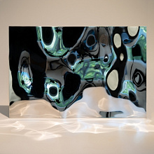 Декоративная нержавеющая сталь  3D Mirror Water Ripple Big Silver