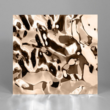Декоративная нержавеющая сталь  3D Mirror Water Ripple Middle Champagne Deep